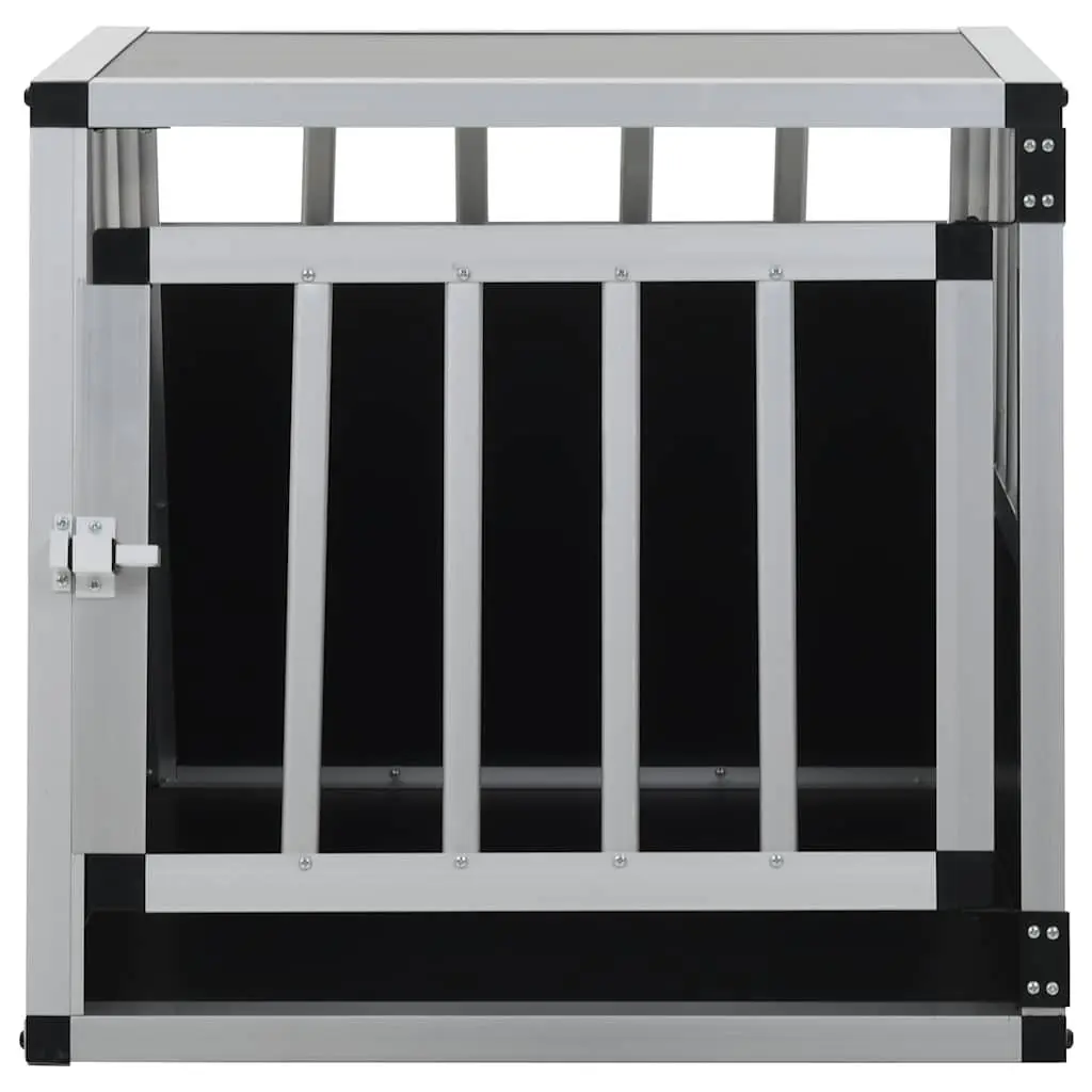 Dog Cage Portable Car Travel Crate Silver 54x69x50cm