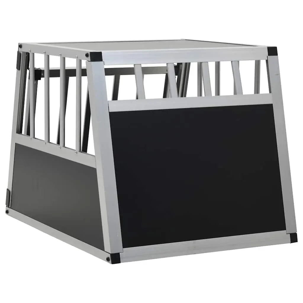 Dog Cage Portable Car Travel Crate Silver 54x69x50cm