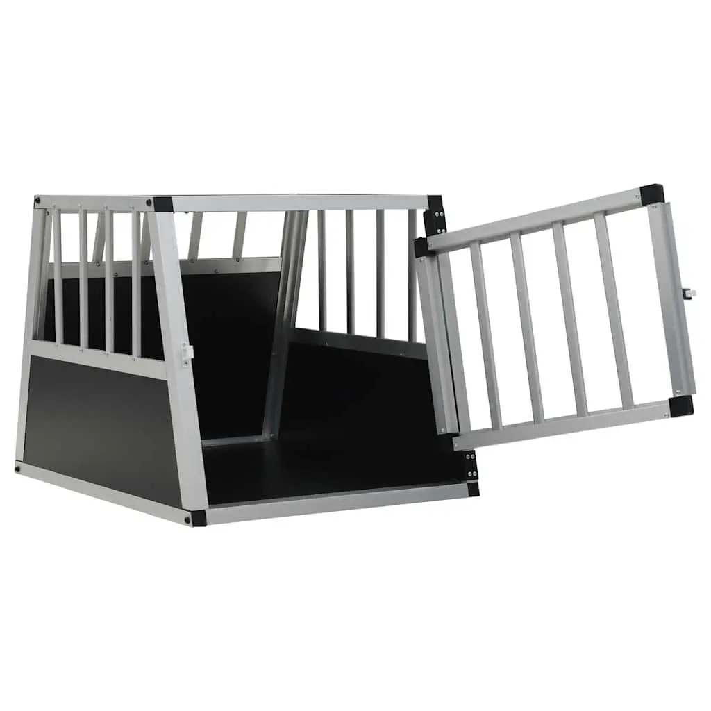 Dog Cage Portable Car Travel Crate Silver 54x69x50cm