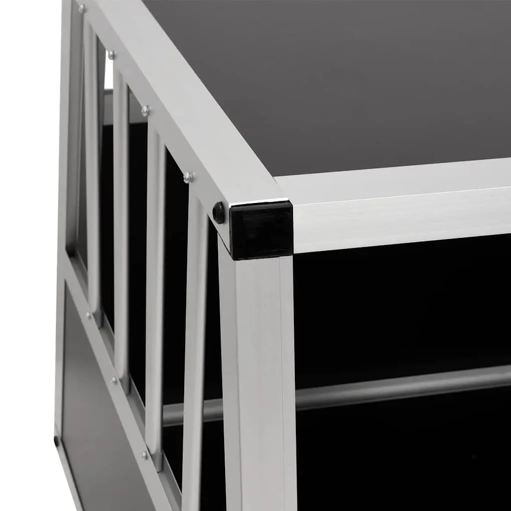 Dog Cage Portable Double Door 89x69x50 cm Silver