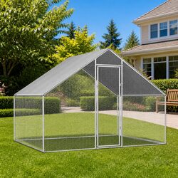 Outdoor Chicken Cage 2.75x2x1.92m Galvanised Steel Run Enclosure Small Animals