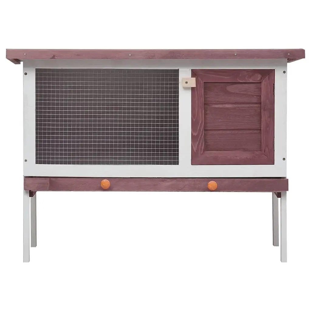 Outdoor Rabbit Hutch Large Brown Wood Cage for Small Animal Exercise