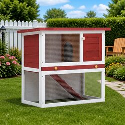 Reliable Outdoor Rabbit Hutch with Cozy Features