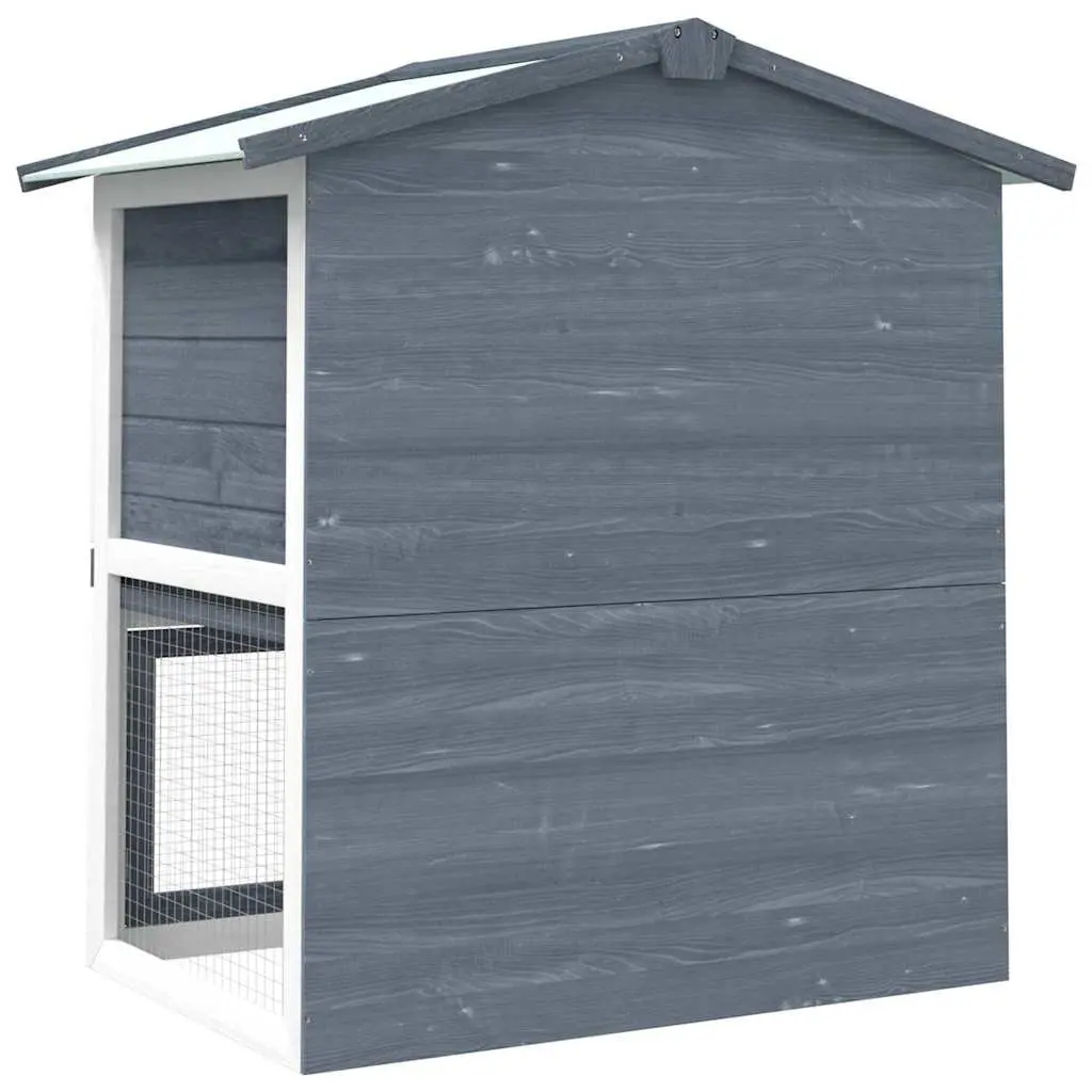 Rabbit Hutch Small Animal Cage Two Layer Grey
