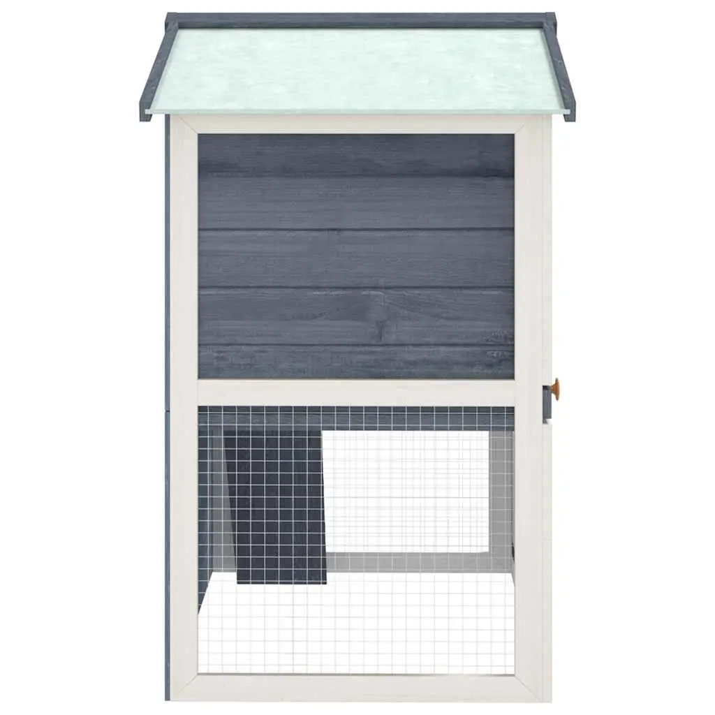 Rabbit Hutch Small Animal Cage Two Layer Grey