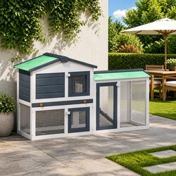 Reliable Wooden Rabbit Hutch with Easy Maintenance Features