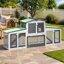 Comforting Grey Rabbit Hutch Built for Your Pets' Needs