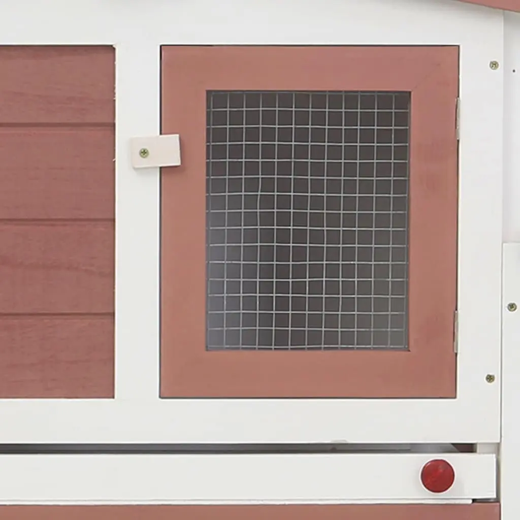 Wooden Rabbit Hutch Outdoor Large 2 Layer Brown and White