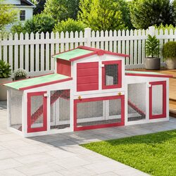 Reliable Wooden Rabbit Hutch with Run - Two-Tier