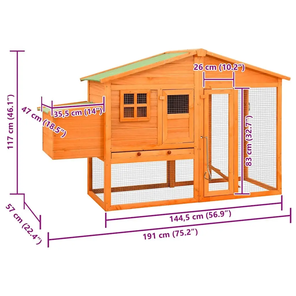 Chicken Coop Nest Box Large Run Galvanised Steel Wire Mesh Brown
