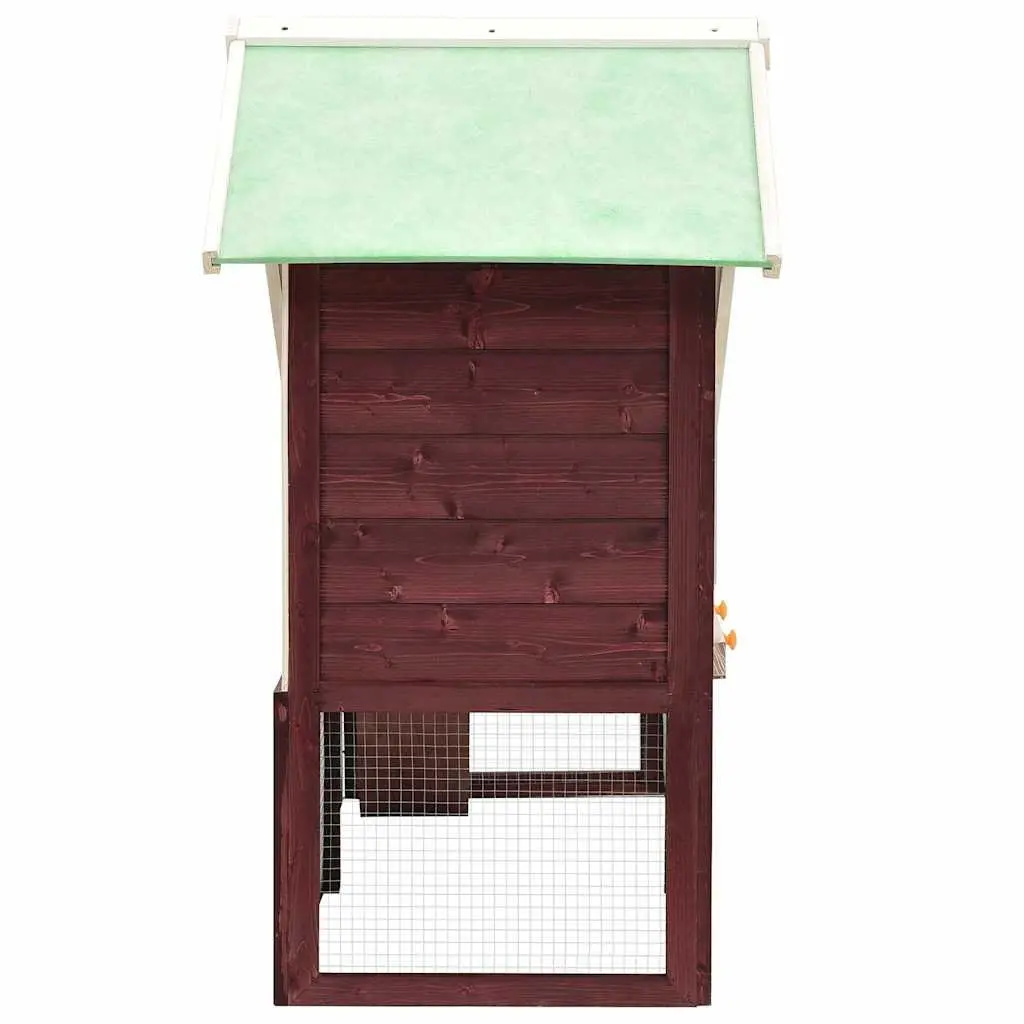 Rabbit Hutch Two-Tier Small Animal Cage Wooden Firwood Frame Steel Mesh Doors