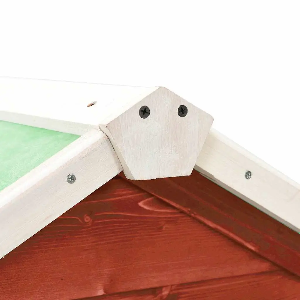 Rabbit Hutch 2-Layer Outdoor Pet House Red Wooden Small Animal Cage with Ramp