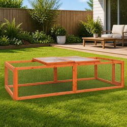 Rabbit Hutch Wooden Outdoor Enclosure Small Animal Pet Cage Garden House 183cm
