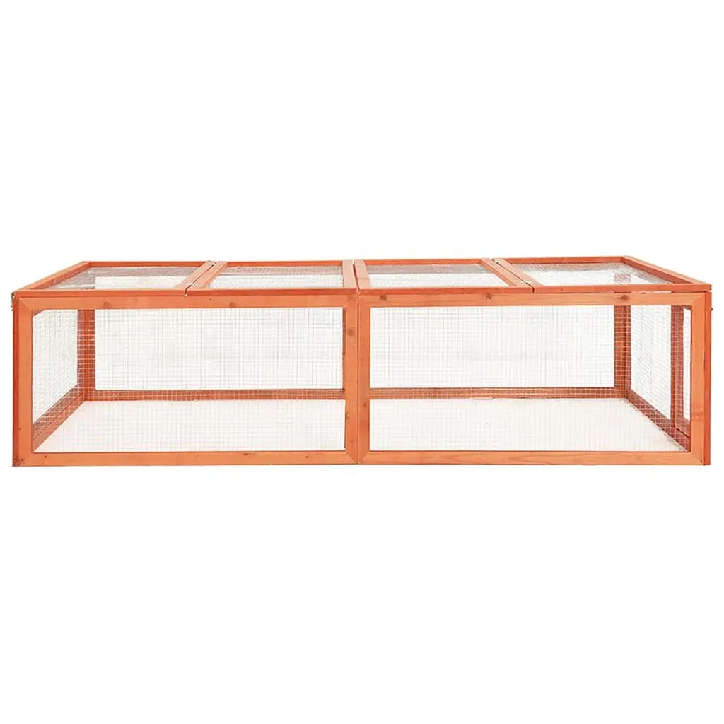 Rabbit Hutch Outdoor Enclosure Small Animal Pet Cage 183cm Brown