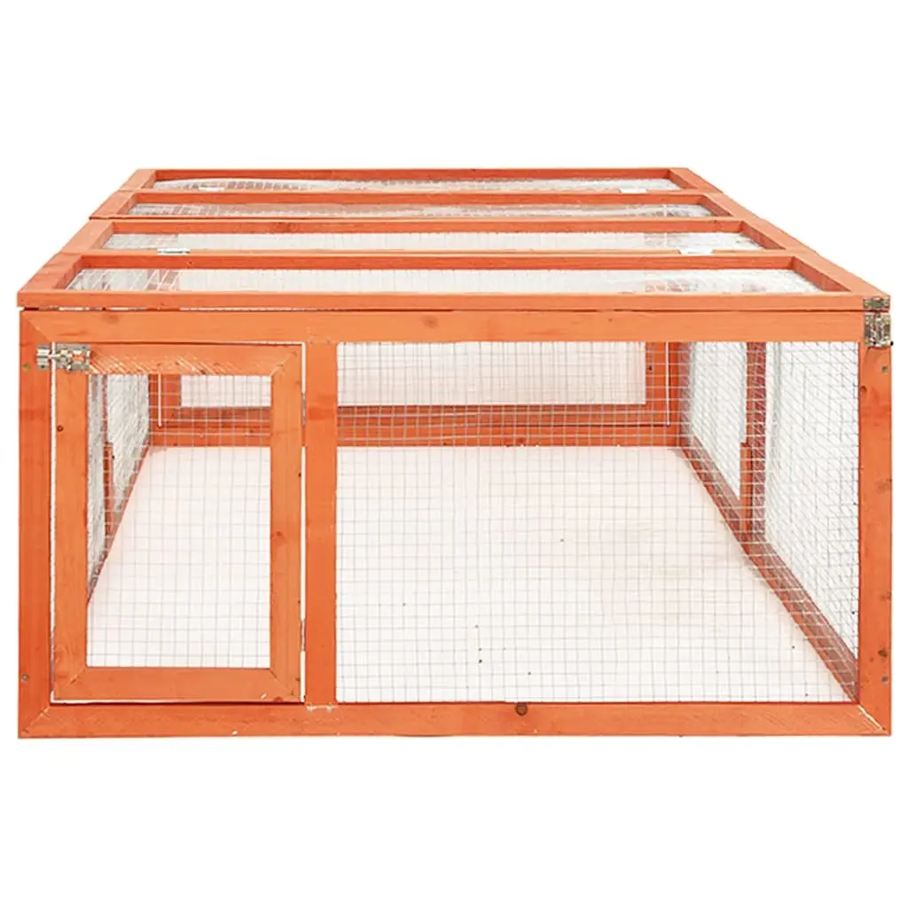Rabbit Hutch Outdoor Enclosure Small Animal Pet Cage 183cm Brown