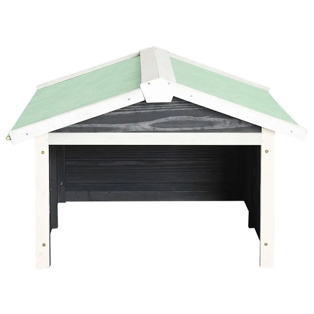 Outdoor Shelter for Robotic Lawn Mower Grey White Firwood Garden Storage 72x87x50cm
