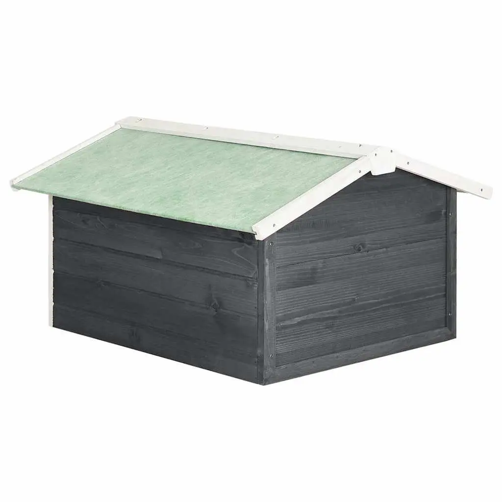Outdoor Shelter for Robotic Lawn Mower Grey White Firwood Garden Storage 72x87x50cm