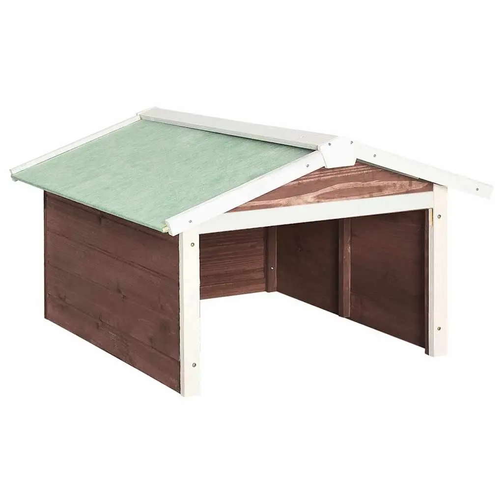 Robotic Lawn Mower Garage Outdoor Protection Wooden Shelter 72x87x50cm Brown White