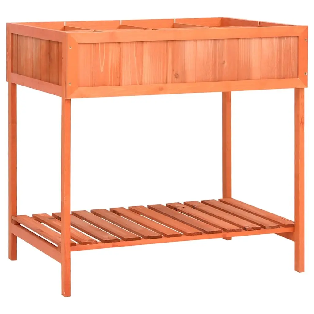 Wooden Herb Planter Raised Garden Box 80 x 60 x 80 cm Brown