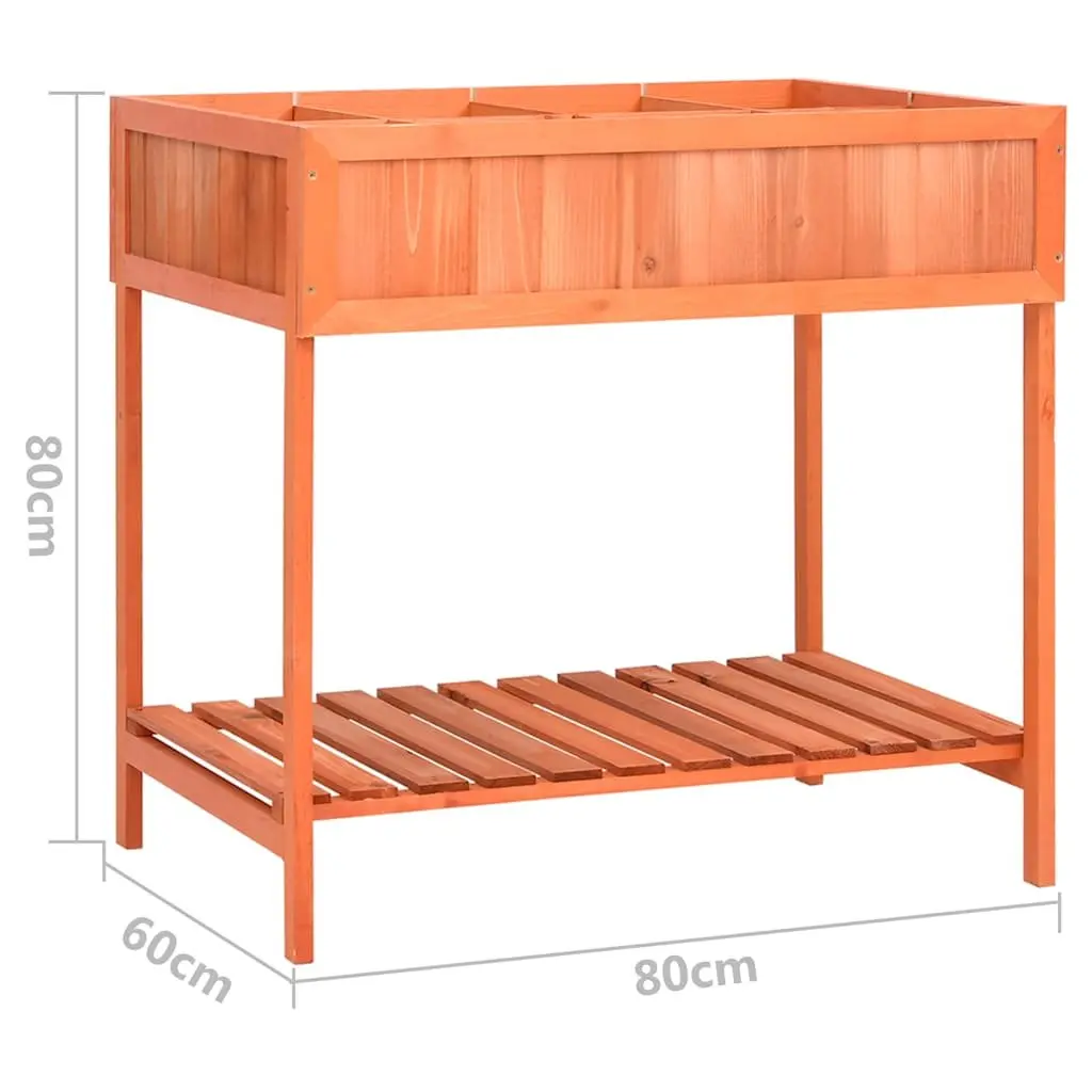 Wooden Herb Planter Raised Garden Box 80 x 60 x 80 cm Brown