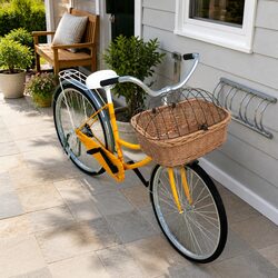 Reliable Vintage-Style Bicycle Front Basket with Iron Cover