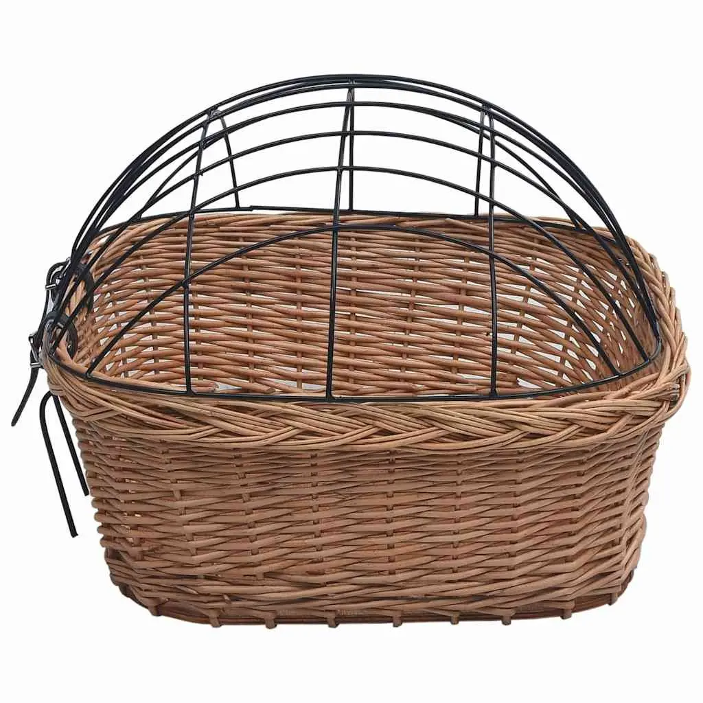 Bicycle Front Basket Outdoor Cycling Accessories 50 x 45 x 35 cm Brown Natural Willow