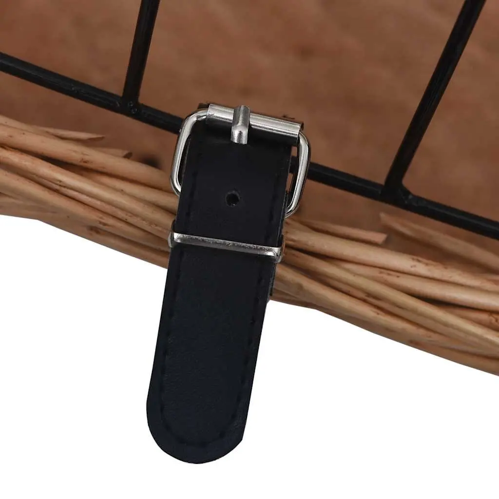 Bicycle Front Basket Outdoor Cycling Accessories 50 x 45 x 35 cm Brown Natural Willow