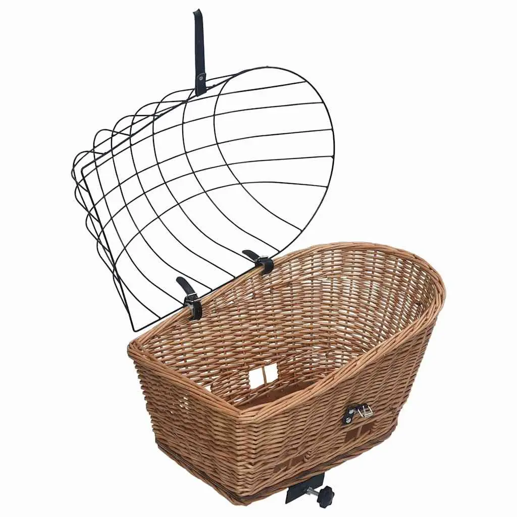 Bicycle Rear Basket for Groceries Pets 55x31x36cm Brown Willow