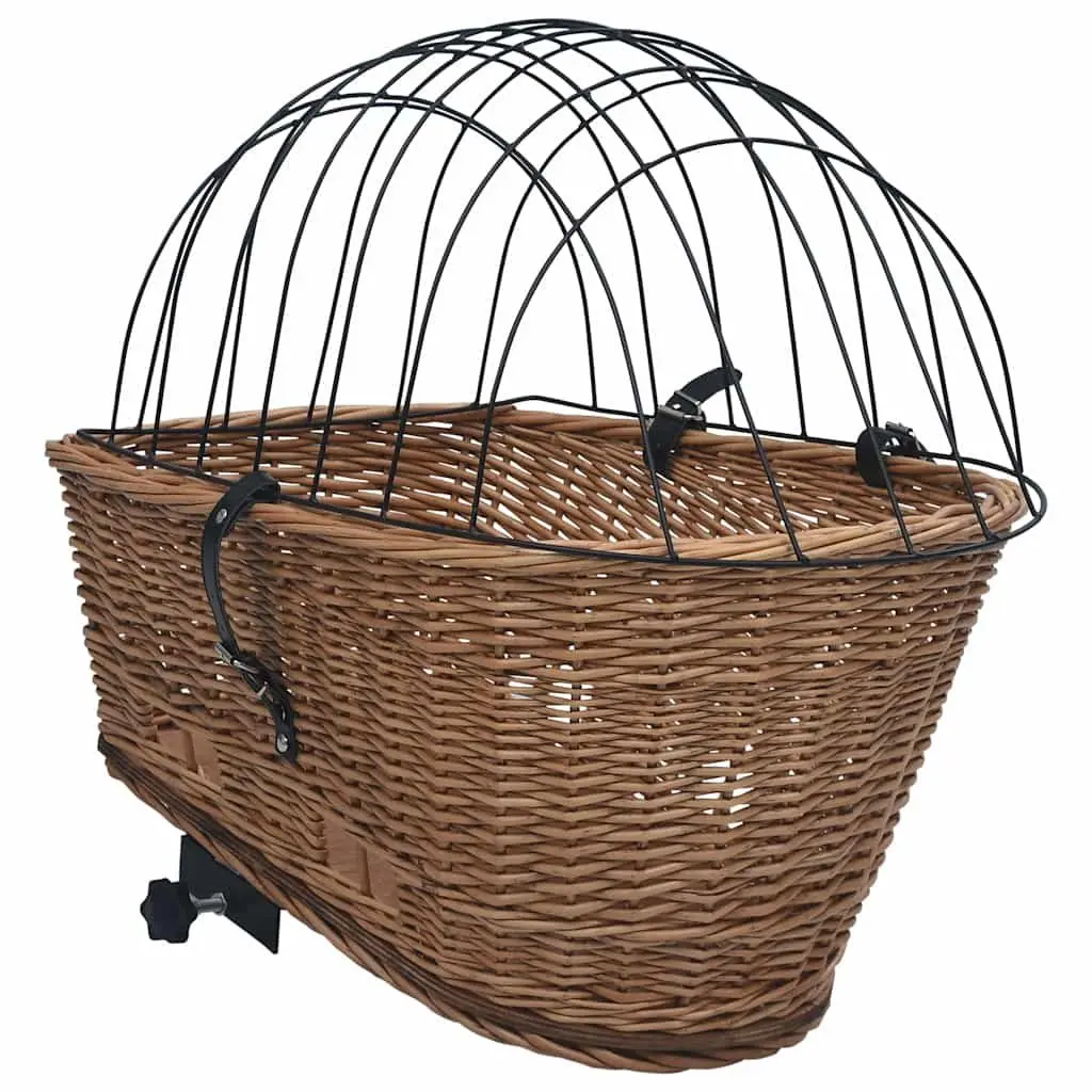 Bicycle Rear Basket for Groceries Pets 55x31x36cm Brown Willow