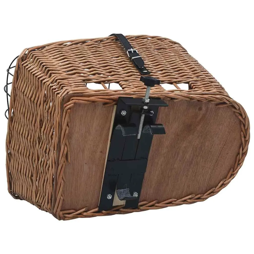 Bicycle Rear Basket for Groceries Pets 55x31x36cm Brown Willow