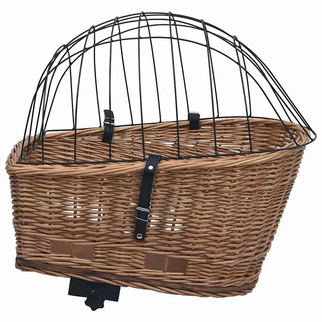 Bicycle Rear Basket for Groceries Pets 55x31x36cm Brown Willow