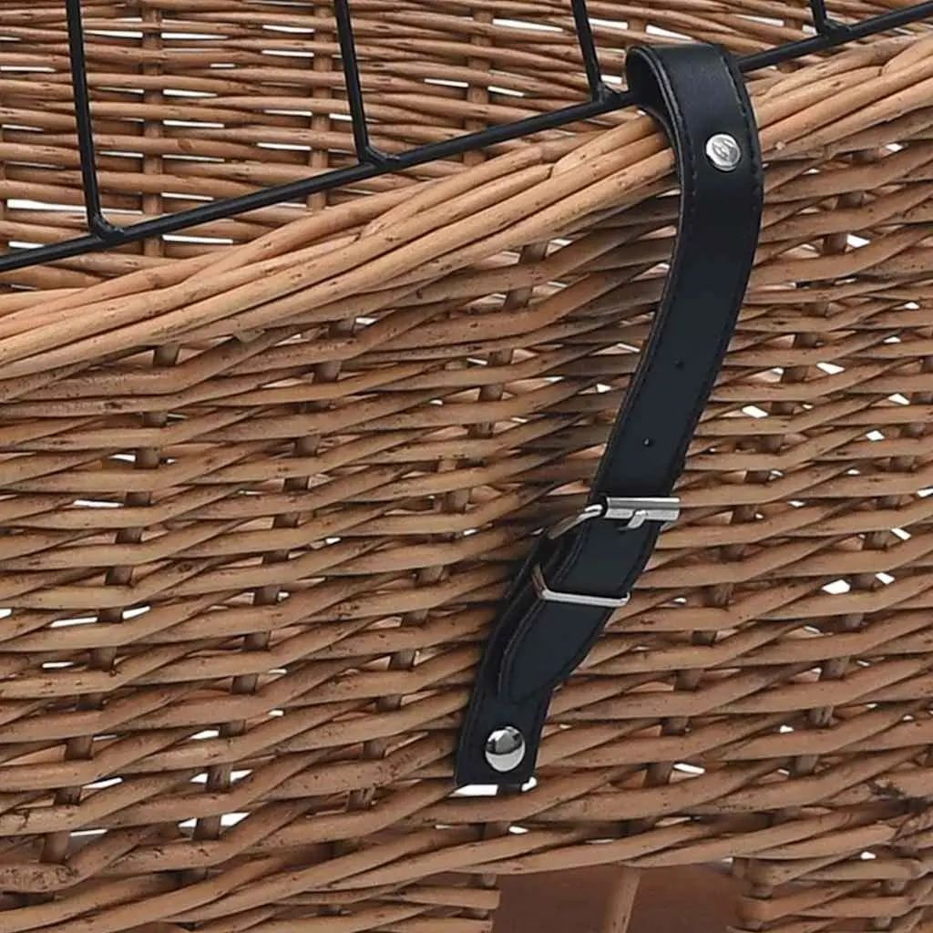 Bicycle Rear Basket for Groceries Pets 55x31x36cm Brown Willow