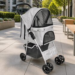 Reliable Grey Pet Stroller for Comfort and Convenience