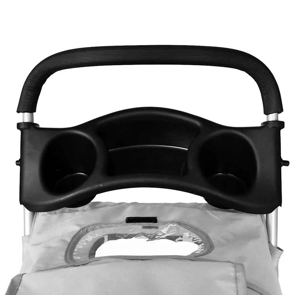 Pet Stroller Dog Cat Travel Carrier Folding Lightweight Grey