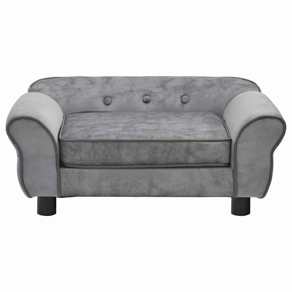 Dog Sofa Plush Pet Bed Couch 72x45x30 cm Grey for Small Dogs Cats Lounge Furniture