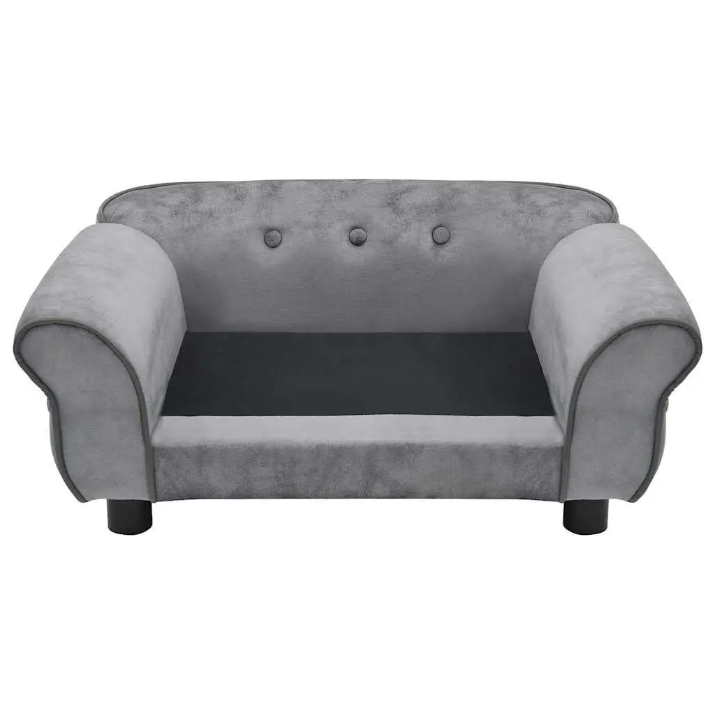 Dog Sofa Plush Pet Bed Couch 72x45x30 cm Grey for Small Dogs Cats Lounge Furniture