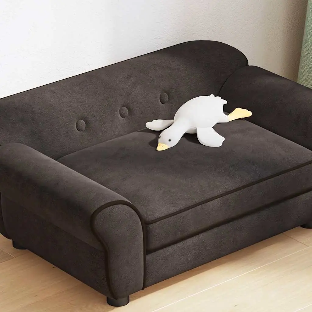 Dog Sofa Pet Bed Plush Cushion Brown for Small Animals Cats Dogs
