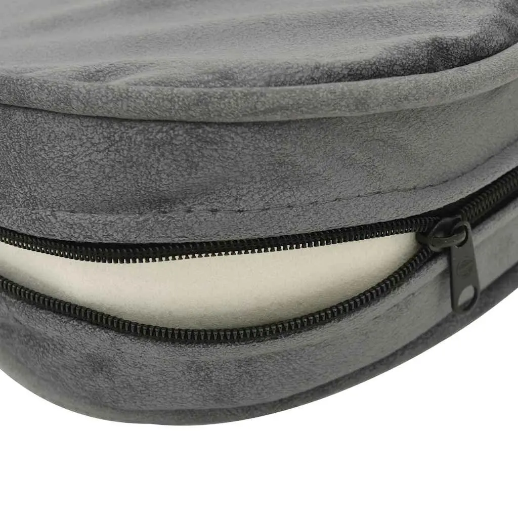 Dog Sofa Pet Bed Grey Plush Faux Leather 48 x 48 x 32 cm Wooden Frame