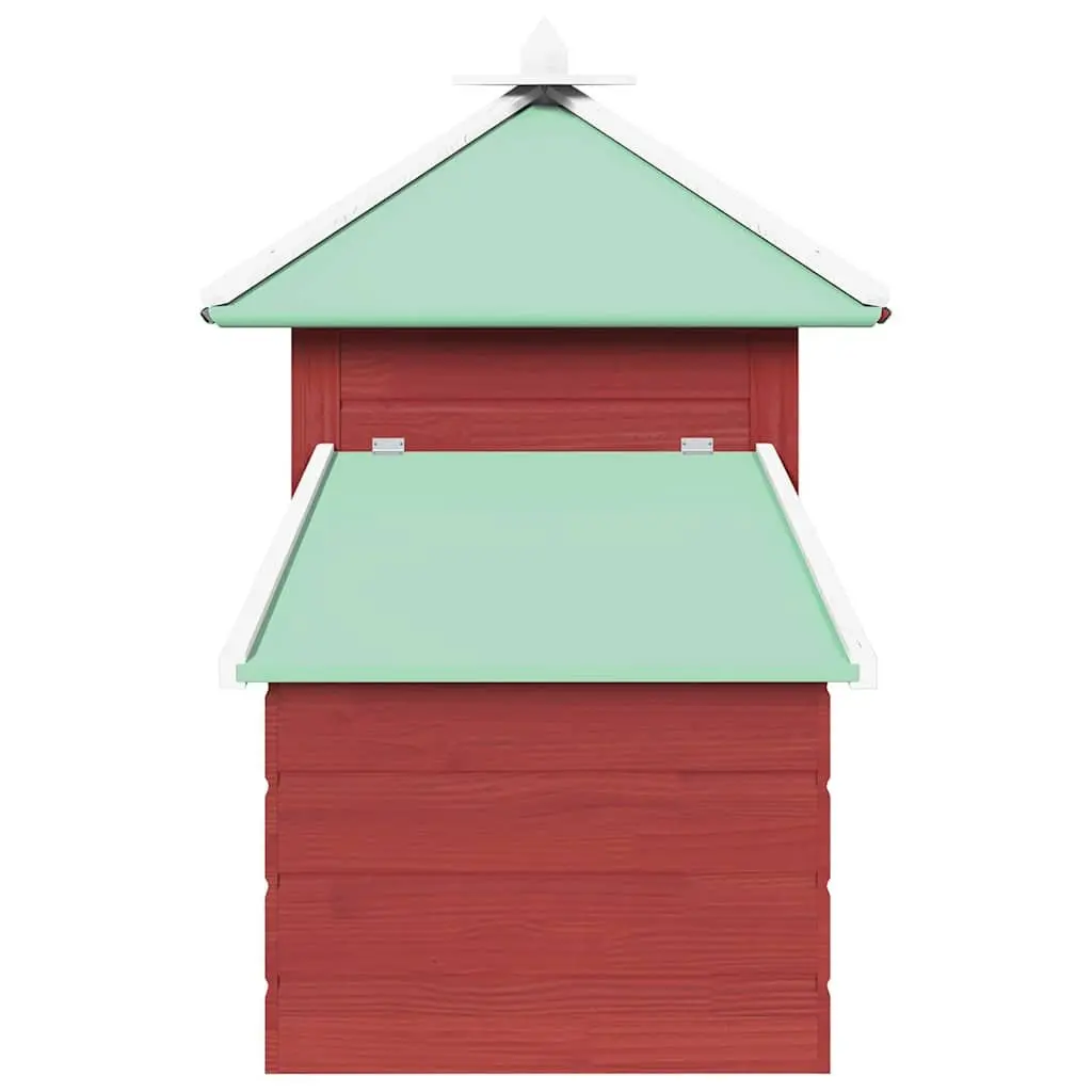 Wooden Chicken Coop Nesting Box Red 190x72x102cm Poultry Run Enclosure
