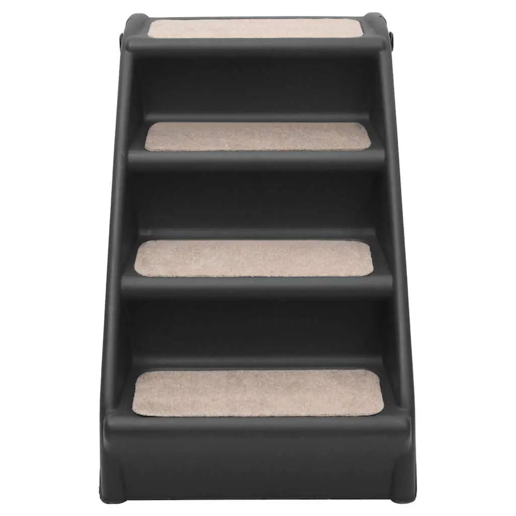 Folding Pet Stairs Ramp Ladder Access for Dogs and Cats Black