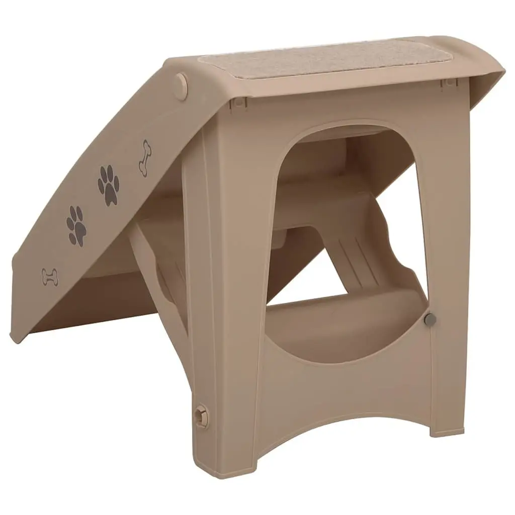 Folding Pet Stairs for Dogs Cats Bed Sofa Ramp Steps Brown