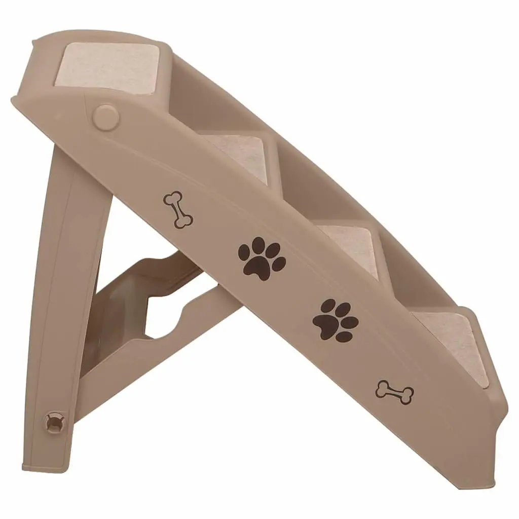 Folding Pet Stairs for Dogs Cats Bed Sofa Ramp Steps Brown