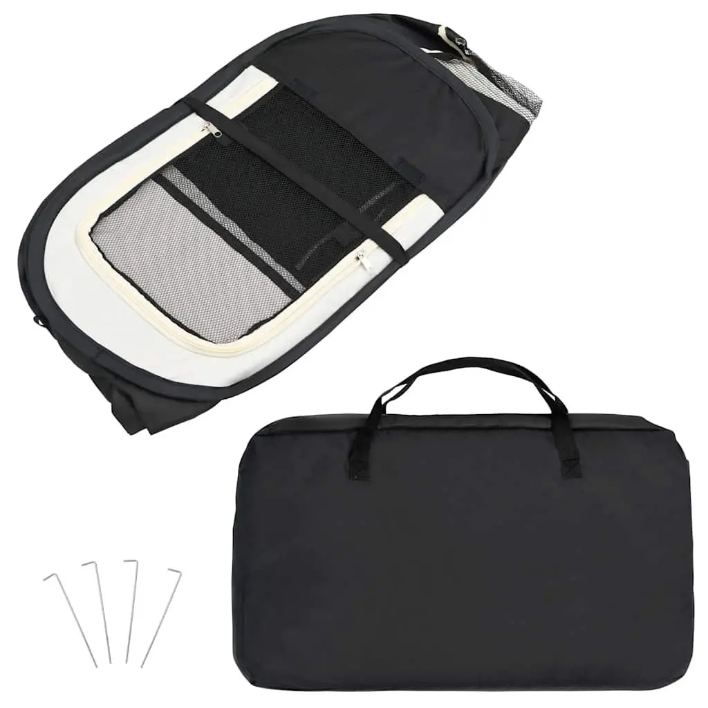 Foldable Dog Playpen Portable Pet Enclosure with Carrying Bag Black 90x90x58cm