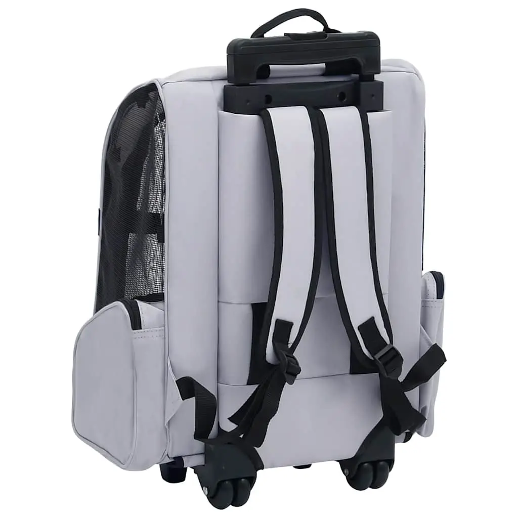 Foldable Pet Trolley Multipurpose Carrier Backpack Handbag Small Dogs Cats Grey