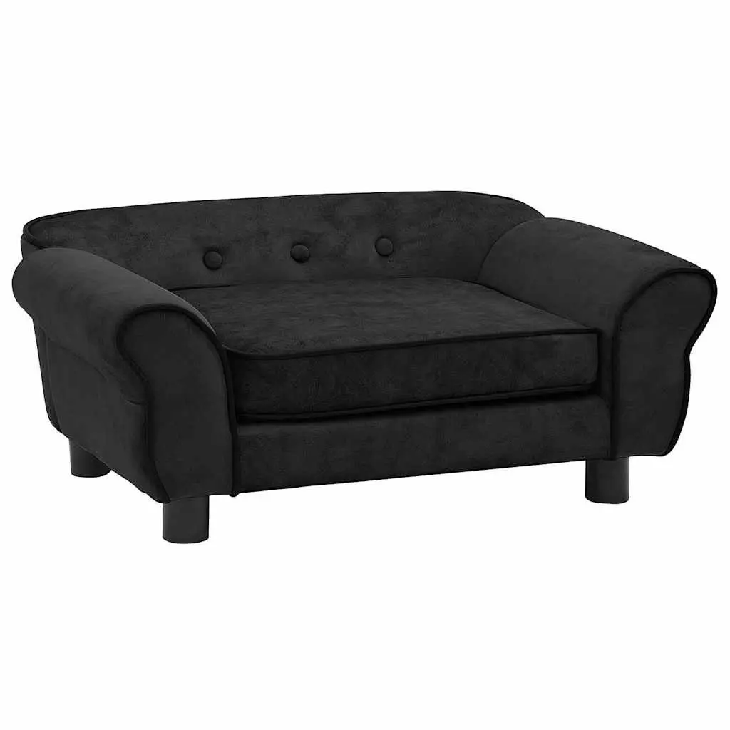 Dog Sofa Bed Plush Cushion Lounger Black Small Animals Cats 72 x 45 x 30 cm