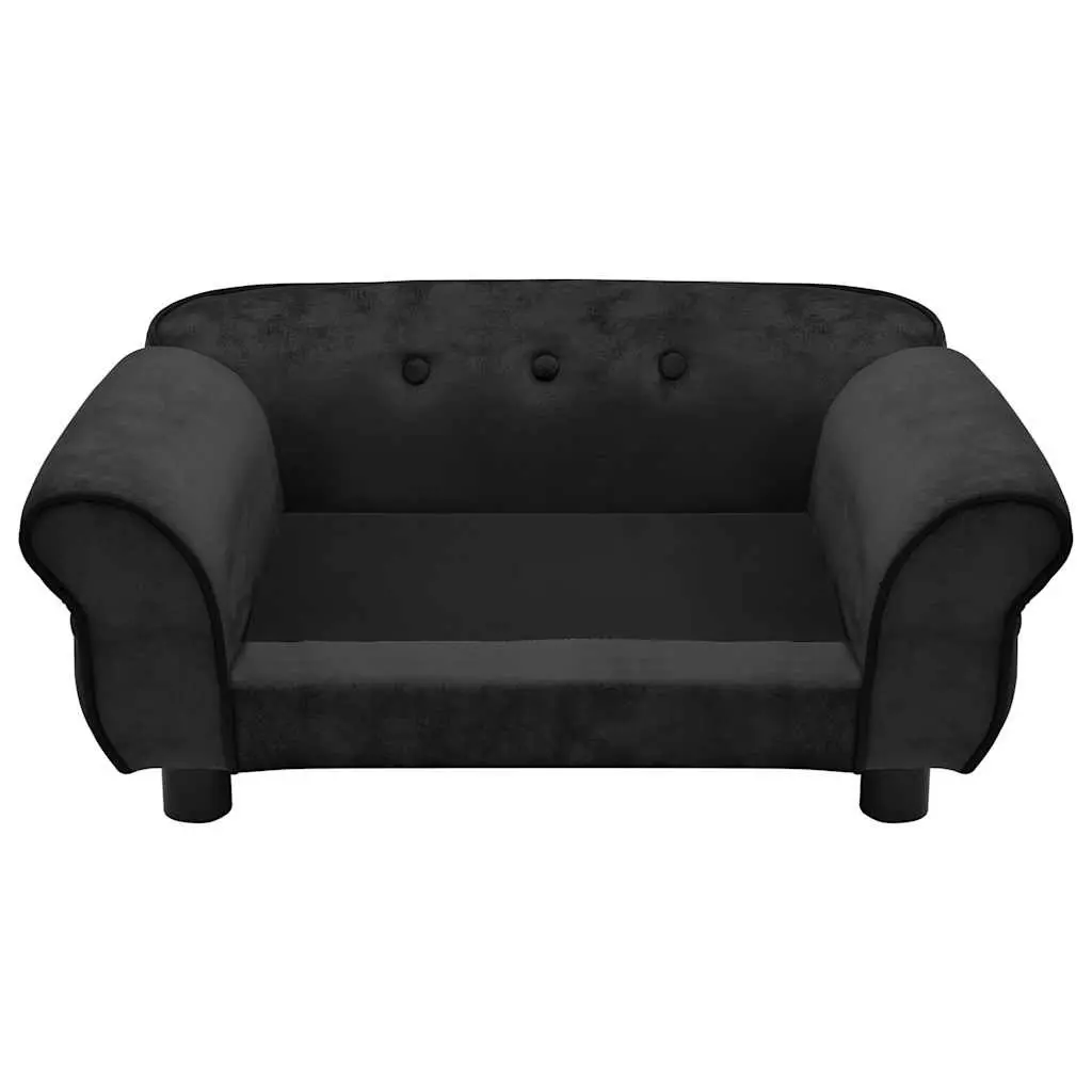 Dog Sofa Bed Plush Cushion Lounger Black Small Animals Cats 72 x 45 x 30 cm