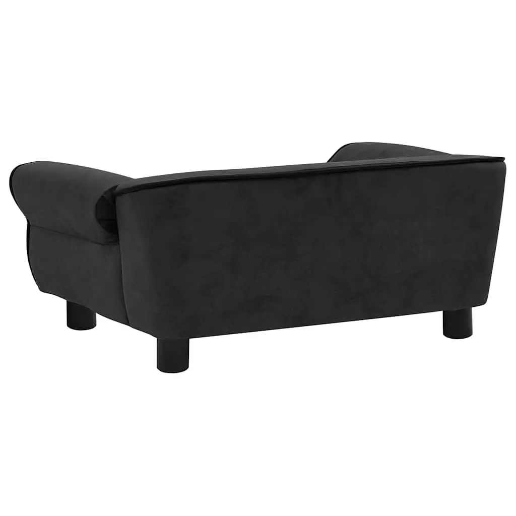 Dog Sofa Bed Plush Cushion Lounger Black Small Animals Cats 72 x 45 x 30 cm