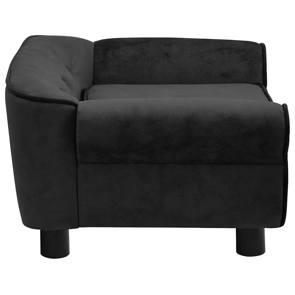 Dog Sofa Bed Plush Cushion Lounger Black Small Animals Cats 72 x 45 x 30 cm