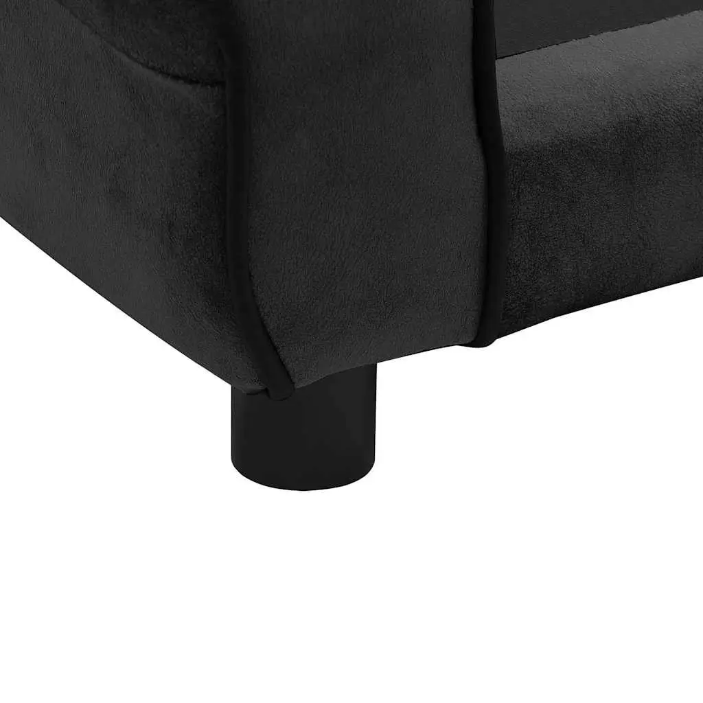 Dog Sofa Bed Plush Cushion Lounger Black Small Animals Cats 72 x 45 x 30 cm