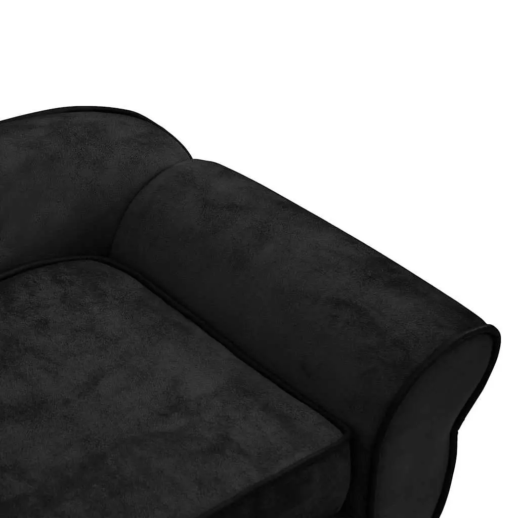 Dog Sofa Bed Plush Cushion Lounger Black Small Animals Cats 72 x 45 x 30 cm